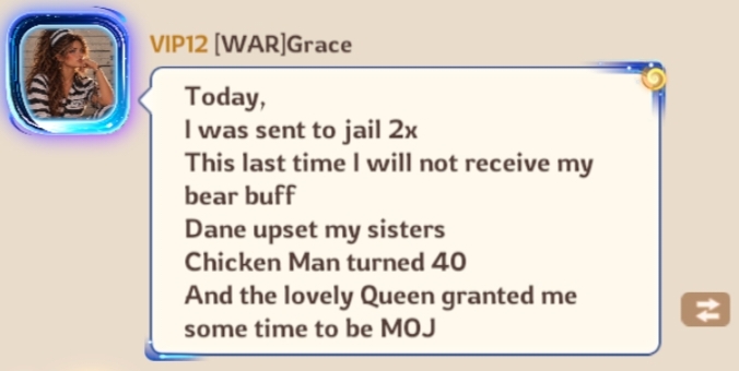Grace's World Chat diary