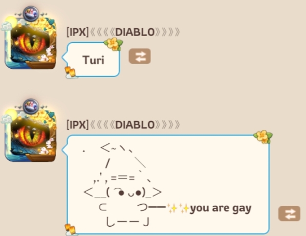 Player making a humorous complaint about being imprisoned by Turi